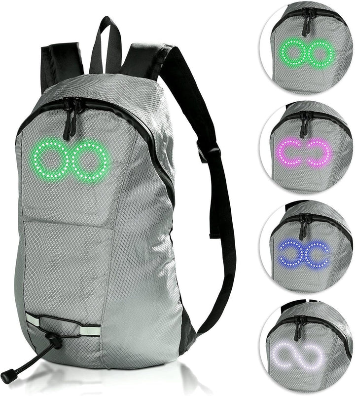 Opvallende LED rugzak voor festivals en outdoor activiteiten, waterdicht en lichtgewicht.