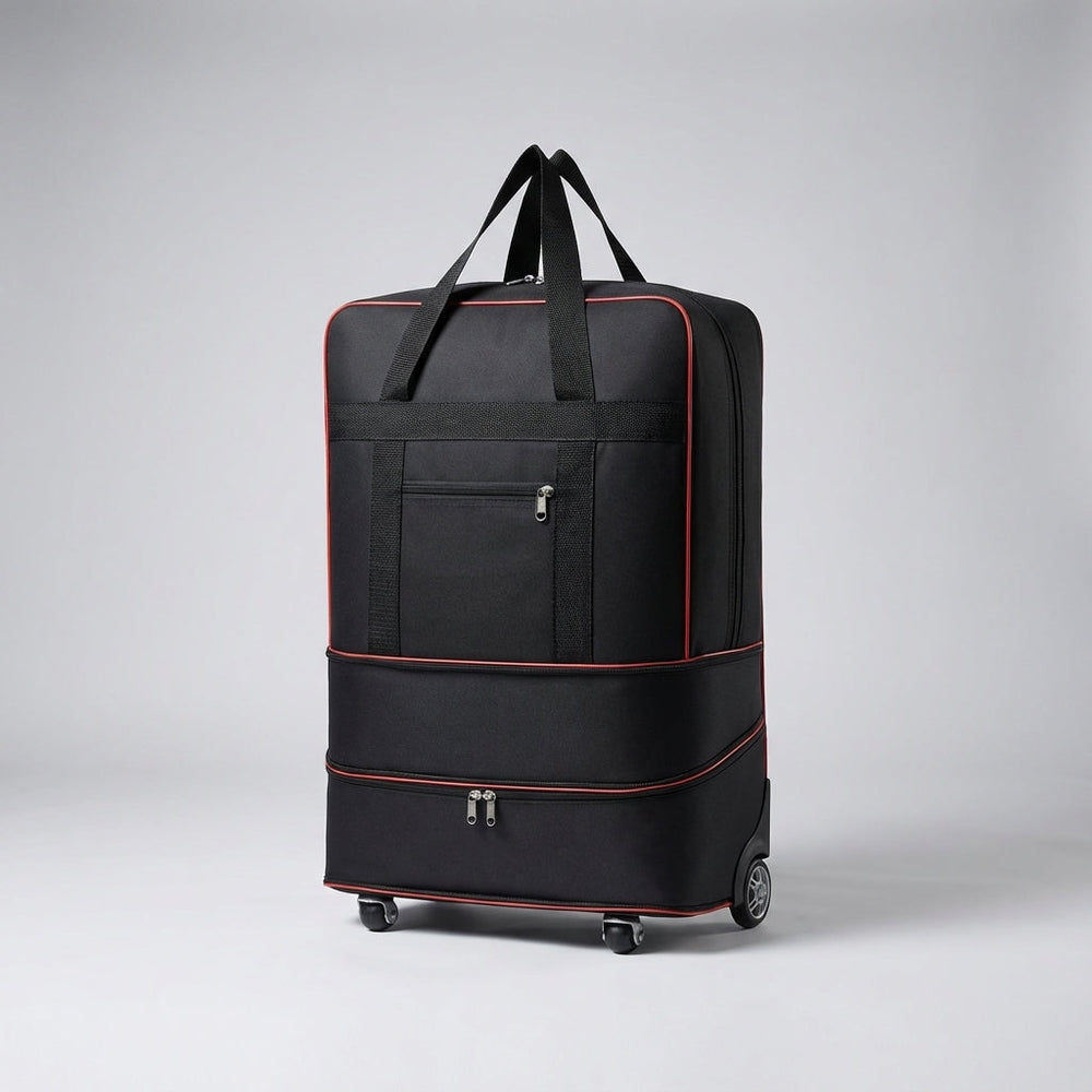 Ruime opvouwbare duffel reistas met wielen voor mannen en vrouwen, perfect als flexibele en waterdichte reisbagage.