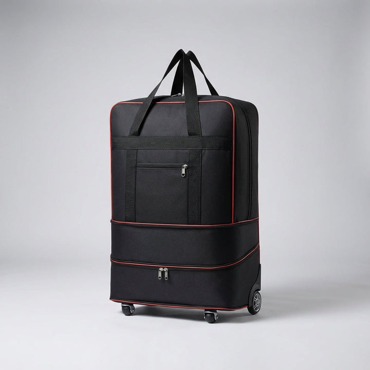 Ruime opvouwbare duffel reistas met wielen voor mannen en vrouwen, perfect als flexibele en waterdichte reisbagage.