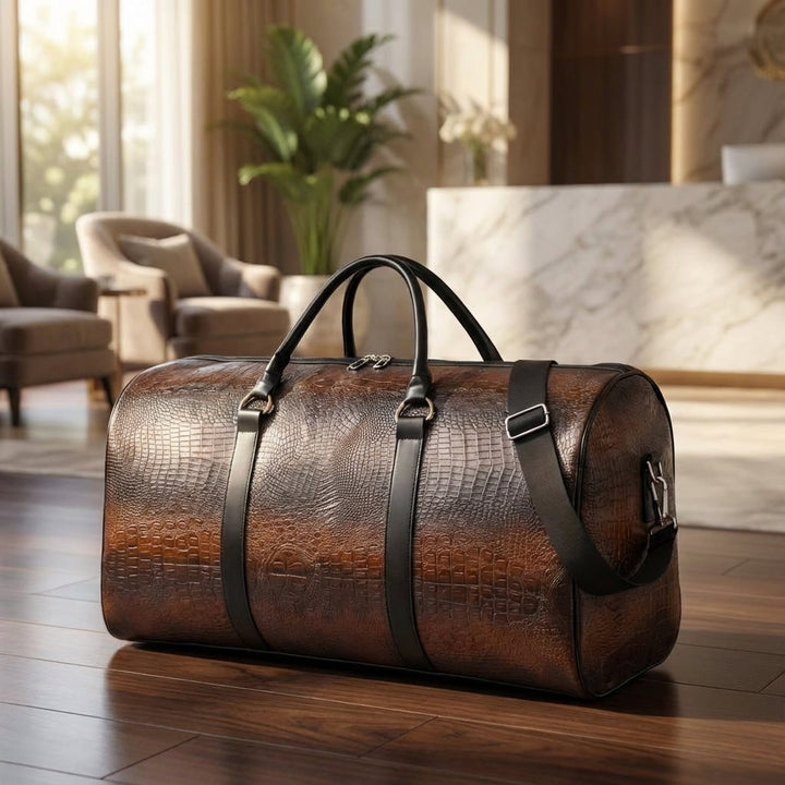 Zwarte unisex Spaceline reistas met verstelbare band, ideaal als stijlvolle weekendtas of handbagage voor trips.