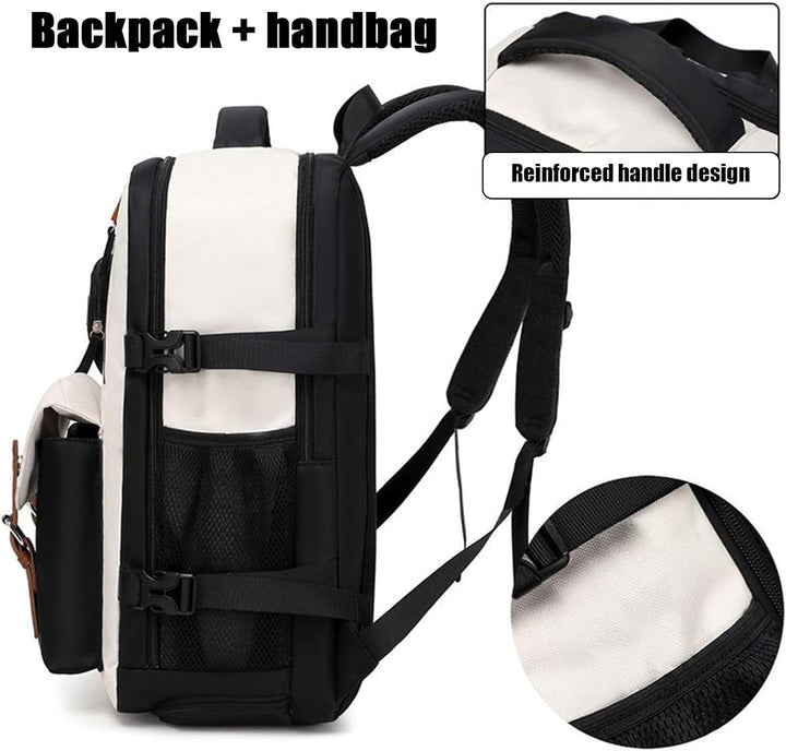 Moderne, veelzijdige zwarte unisex rugzak; geschikt als schooltas, werktas, gymtas of compacte bagage.